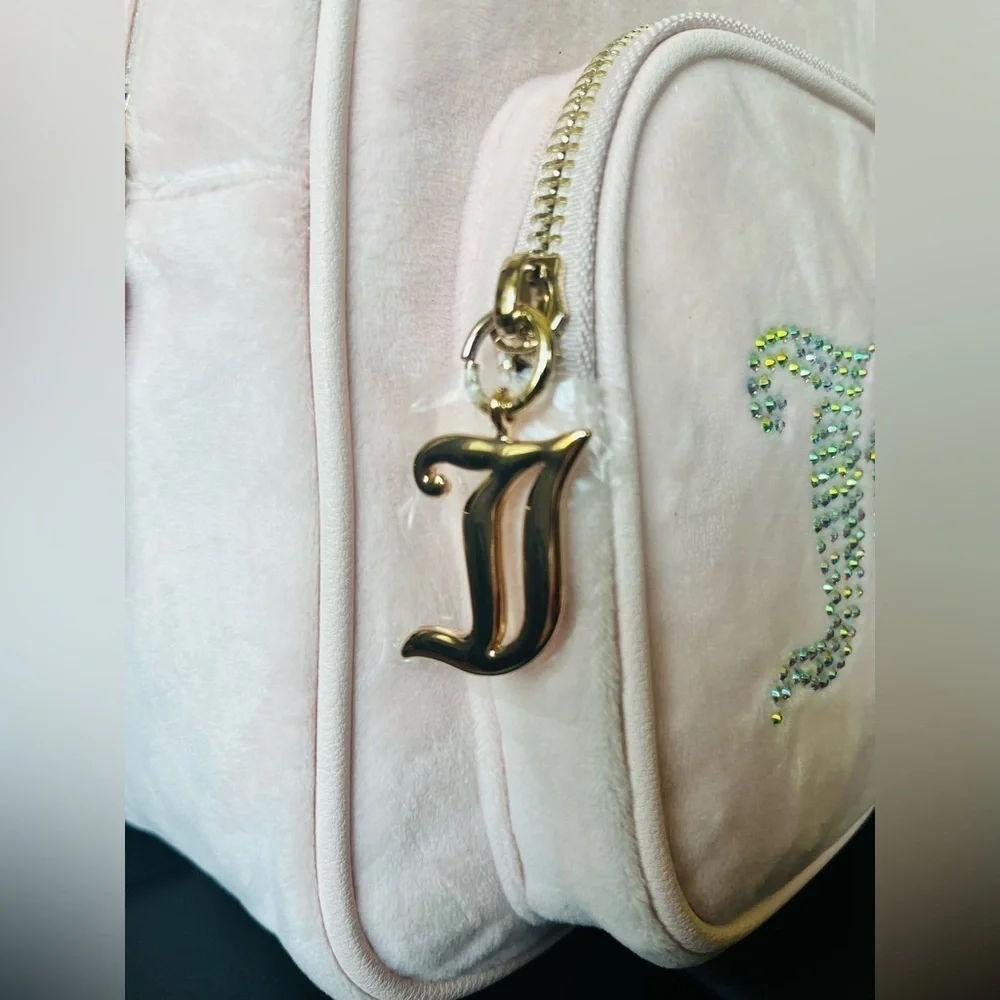 Juicy Couture Obsession Bling Backpack Powder Blush Rhinestone Logo NWT